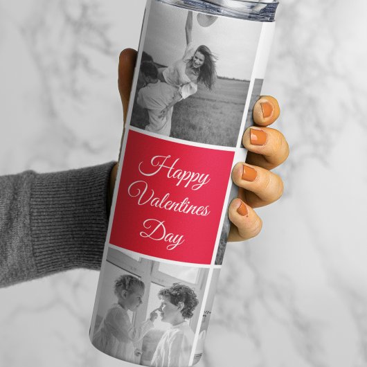 Lovely Collage Couple Foto & Happy Valentines Day Thermosbecher