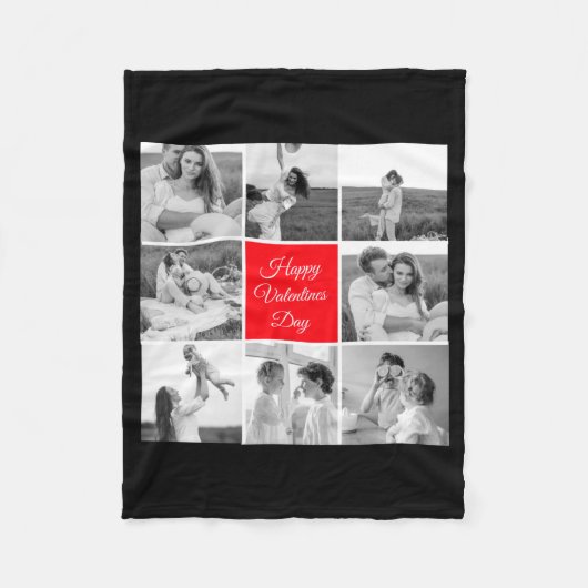 Lovely Collage Couple Photo Happy Valentines Day T Fleecedecke (Vorderseite)