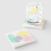 Lovely Colors With a Gentle Touch Steinuntersetzer (Seitenansicht)