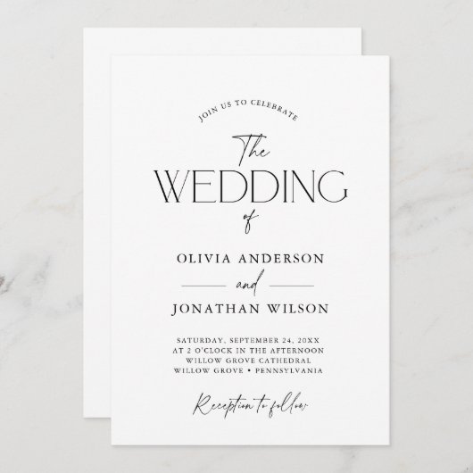 Lovely Couple Script Einladung (Vorne/Hinten)