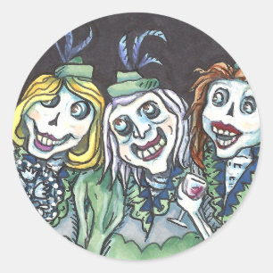 LOVELY CREEPY ZOMBIE BRIDESMAIDS NEHMEN SELBST RUNDER AUFKLEBER