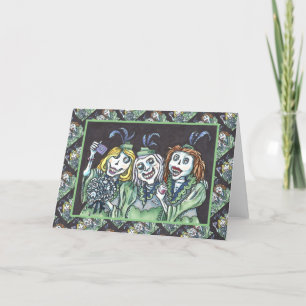 LOVELY CREEPY ZOMBIE BRIDESMAIDS SELFIE Blank Karte