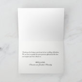 Lovely Custom Wedding Day Foto Vielen Dank Dankeskarte (Innenseite)