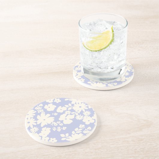 Lovely Daisies Pattern Custom Background Colors  Getränkeuntersetzer (Seite)