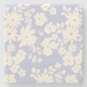 Lovely Daisies Pattern Custom Background Colors  Steinuntersetzer (Vorderseite)