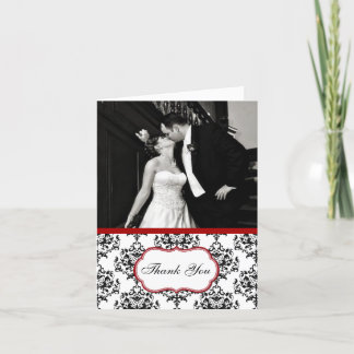 Lovely Damask Wedding Foto Dankeschön Card Dankeskarte