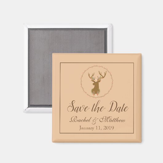 Lovely Deer Save the Date Magnet (Vorderseite/Rückseite)