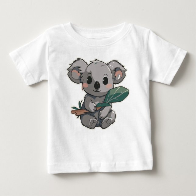 Lovely design featuring cute koala holding a leaf baby t-shirt (Vorderseite)