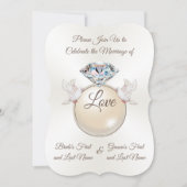 Lovely Diamond Ring Love Bird Wedding Einladungen (Vorderseite)