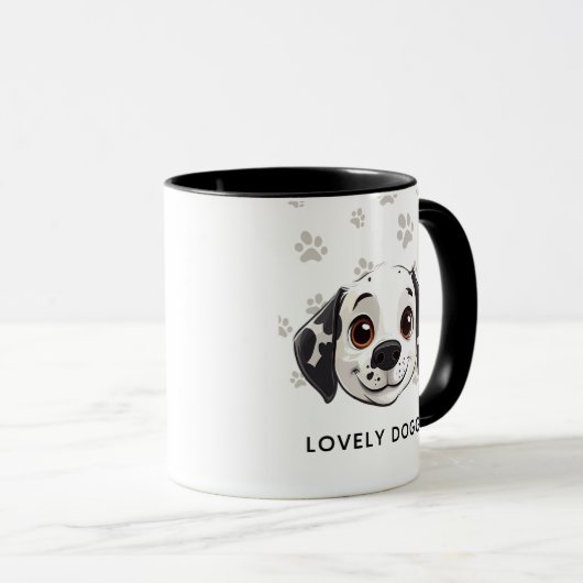 Lovely Doggo Smile Mug – Cute Happy Pup Illustrati Tasse (VorderseiteRechts)