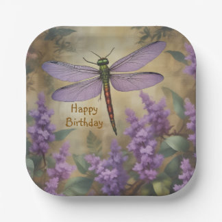 Lovely Dragonfly in Garden Pappteller