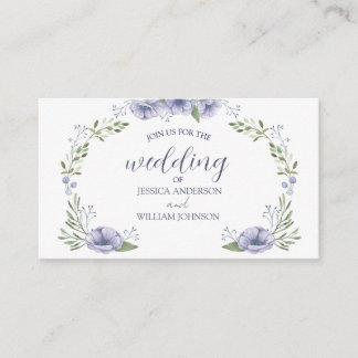 lovely dusty blue floral wedding begleitkarte