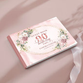 Lovely Dusty Pink Gold Eucalyptus 90th Birthday  Gästebuch
