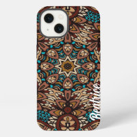 Lovely Earth Tones Turquoise Blue Brown Mandala