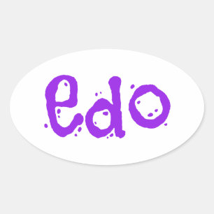 Lovely Edo Ovaler Aufkleber
