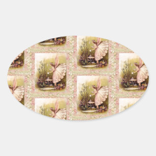 Lovely - Fairy Angel Ovaler Aufkleber