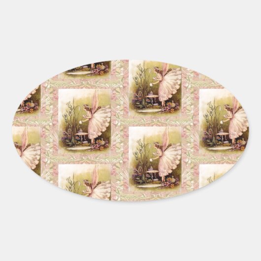 Lovely - Fairy Angel Ovaler Aufkleber (Vorderseite)