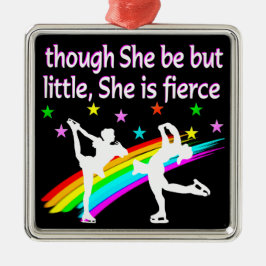 LOVELY FIGURE SKATER DUO DESIGN SILBERNES ORNAMENT