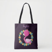 Lovely Flamingo Floral Tasche (Vorderseite)