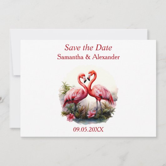 Lovely Flamingo Save the Date (Vorderseite)