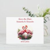 Lovely Flamingo Save the Date (Stehend Vorderseite)