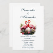 Lovely Flamingos Wedding Einladung (Vorne/Hinten)
