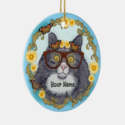 Lovely Floof Cat  Keramik Ornament (Rechts)