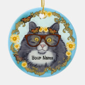 Lovely Floof Cat  Keramik Ornament (Vorne)