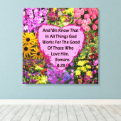 LOVELY FLORAL ROMANS 8:28 BIBLE VERSE LEINWANDDRUCK (Insitu (Holzboden))