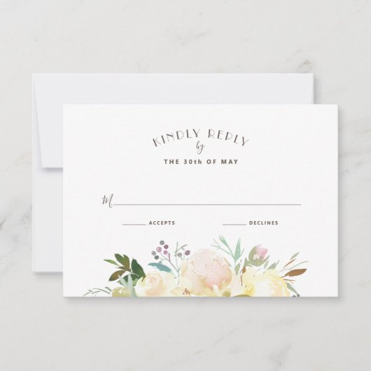 Lovely Florals | Watercolor Wedding RSVP Karte (Vorderseite)
