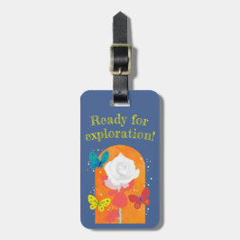 lovely flower tag -white rose- gepäckanhänger