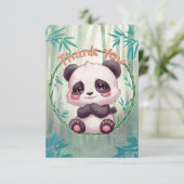 Lovely Forest Panda Dankeskarte (Stehend Vorderseite)