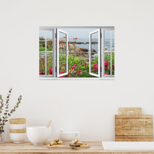 LOVELY GARDEN ANSICHT AUF OZEAN COVE POSTER (Küche)