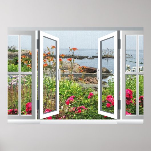 LOVELY GARDEN ANSICHT AUF OZEAN COVE POSTER (Vorne)