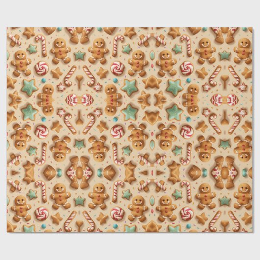 lovely ginger bread design geschenkpapier (Flach)