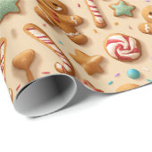 lovely ginger bread design geschenkpapier (Rolleneckpunkt)