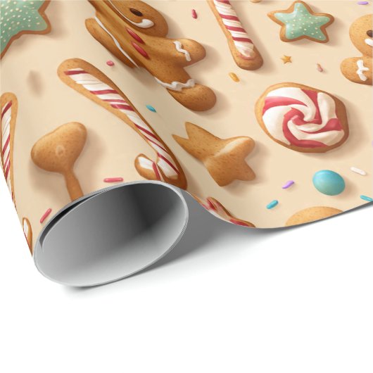 lovely ginger bread design geschenkpapier (Rolleneckpunkt)