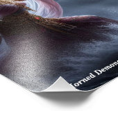 Lovely girl figthing a monster fotodruck (Ecke)