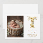 Lovely Gold L Initial with Romantic Floral Design (Vorne/Hinten)