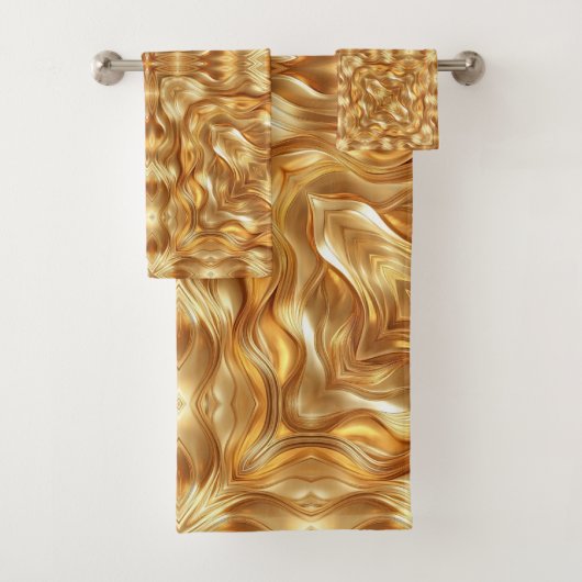 Lovely golden abstract pattern badhandtuch set (Insitu)