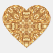 Lovely golden abstract pattern Herz-Aufkleber (Vorderseite)