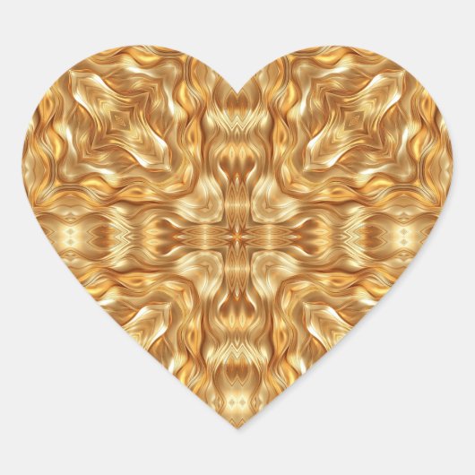 Lovely golden abstract pattern Herz-Aufkleber (Vorderseite)