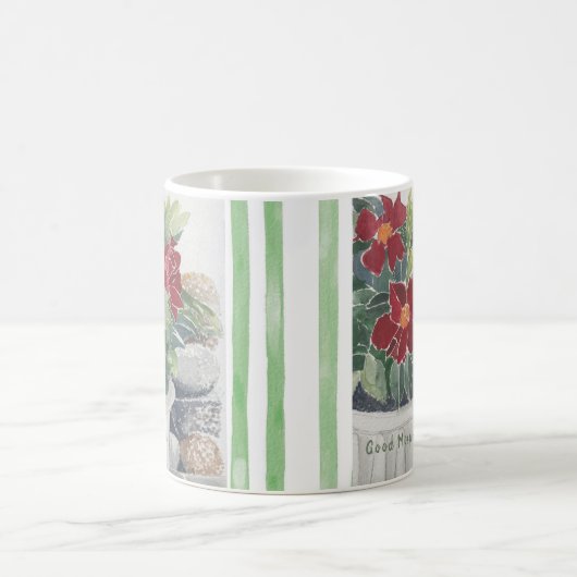 LOVELY HAND GEMALTET WASSERFARBEN BLUME KAFFEE TAS KAFFEETASSE (Mittel)