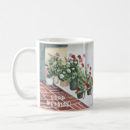 LOVELY HANDPAINTED WATERCOLOR FLORAL KAFFEE TASSE