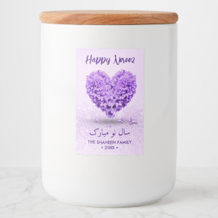 Lovely Happy Noroz Heart Bouquet Lila Hyacinth Lebensmitteletikett