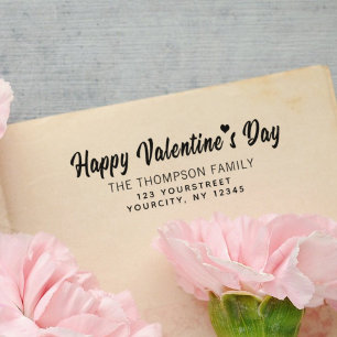 Lovely Happy Valentines Day Script-Rücksendeadress Permastempel