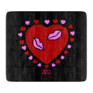 Lovely Heart Kisses Cutting Board Schneidebrett