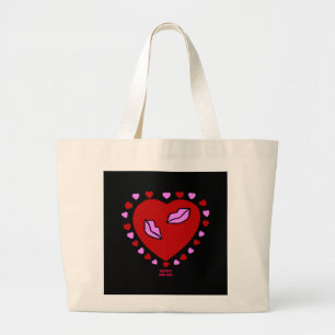 Lovely Heart Kisses Jumbo Tasche