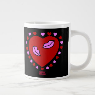 Lovely Heart Kisses Jumbo Tasse