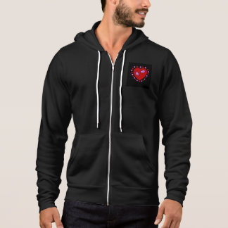 Lovely Heart Kisses Men's Full Zip Hoodie